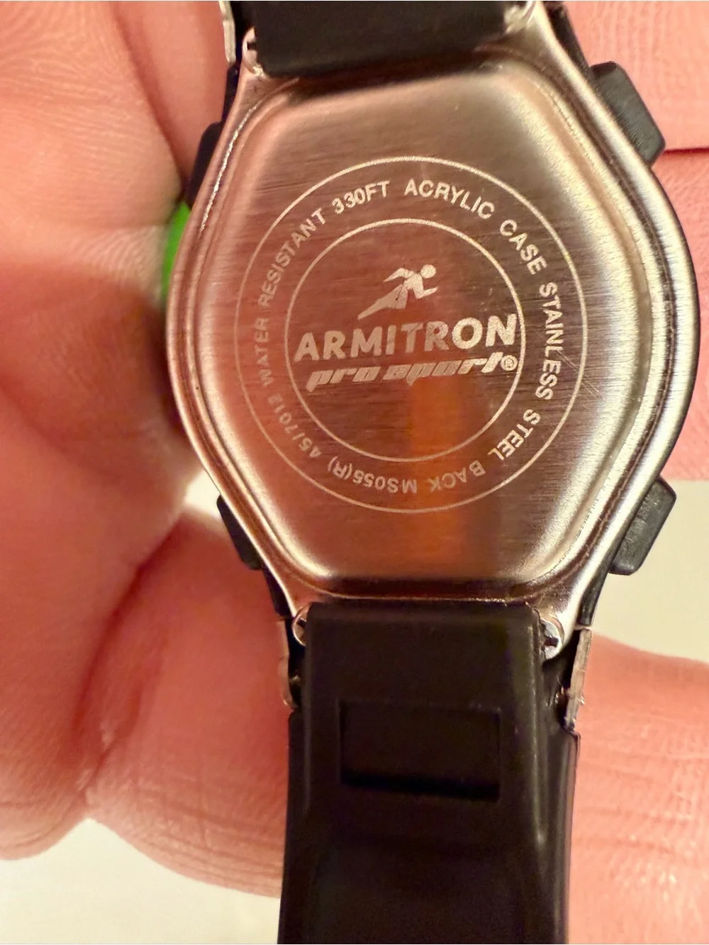 Armitron Sport Watch Women Digital Chronograph  27mm Silver Tone Black 45/7012